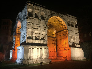 Lighting for the Arch of Janus inspired by the Roman gods